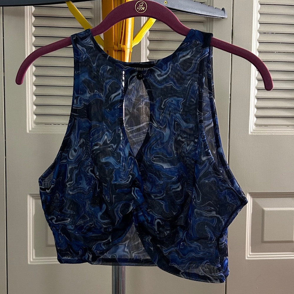 Large Pretty Little Thing Blue Crop Top